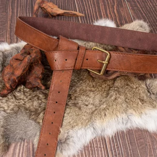 Pak Buffalo Brown Rero Faux Leather Belt Men's Viking Belt Renaissance Belts for Women Knight Belt Cosplay Costume